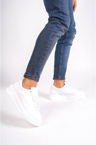 KB-005 Beyaz Cilt Bağcıklı Günlük Erkek Ayakkabı KB-005 Beyaz Cilt Bağcıklı Günlük Erkek Ayakkabı