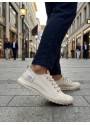 BA0248 BOA Krem Esnek Bağcıklı Ultra Hafif Nefes Alan Sneaker Ayakkabı