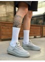 BA0375 Özel Örme Triko Tarz Gri Renk Spor Ayakkabı 