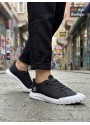 BA0248 BOA Siyah Beyaz Taban Esnek Bağcıklı Ultra Hafif Nefes Alan Sneaker Ayakkabı