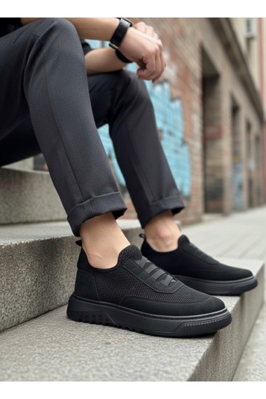 BA0911 Özel Örme Triko Deri Tozu Detaylı Günlük Spor Ayakkabı 