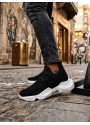 403 Yumuşak Triko Dokulu Yüksek Siyah Taban Spor Ayakkabı 