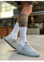 BA0375 Özel Örme Triko Tarz Gri Renk Spor Ayakkabı 