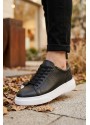 BLF-010 Erkek Sneaker Günlük Casual Spor Ayakkabı Siyah Beyaz Taban 