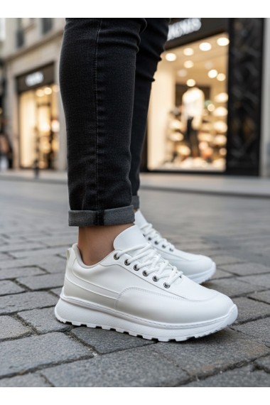 BA0246 Beyaz Bağcıklı Yüksek Taban Günlük Erkek Ayakkabı