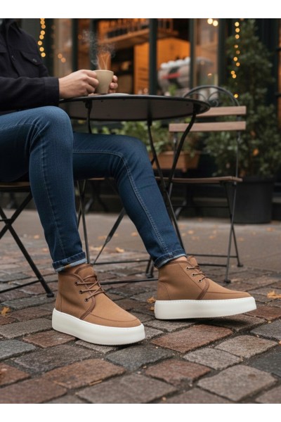 BA0550 İçi Kürklü Bağcıklı Taba Krem Taban Erkek Tarz Spor Bot BA0550 İçi Kürklü Bağcıklı Taba Krem Taban Erkek Tarz Spor Bot