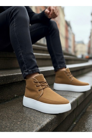 BA0550 İçi Kürklü Bağcıklı Taba Erkek Tarz Spor Bot