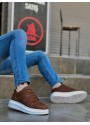 BA0548 BOA Kalın Yüksek Taban Taba Beyaz Bağcıklı Spor Erkek Ayakkabı