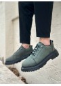BA0245 Haki Akıllı Lastik Bağcık Yüksek Taban Günlük Erkek Ayakkabı