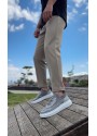 BA0812 Özel Örme Triko Tarz Gri Renk Spor Ayakkabı 