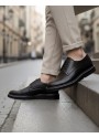BA0003 Bağcıklı Klasik Siyah Yüksek Siyah Taban Casual Erkek Ayakkabı
