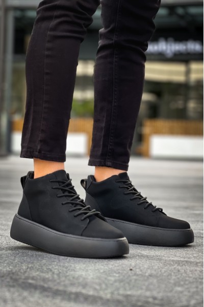 LE10 Bağcıklı Erkek Yüksek Siyah Taban Siyah Spor Bot LE10 Bağcıklı Erkek Yüksek Siyah Taban Siyah Spor Bot