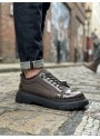 BA0245 Kahverengi Rugan Paraşüt Detaylı Akıllı Lastik Bağcık Yüksek Taban Günlük Erkek Ayakkabı