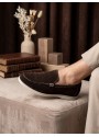 BA0252 %100 İçi Dışı Hakiki Deri Erkek Kahverengi Süet Casual Loafer Termo Taban Ayakkabı
