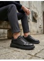 BA0245 Siyah Rugan Paraşüt Detaylı Akıllı Lastik Bağcık Yüksek Taban Günlük Erkek Ayakkabı
