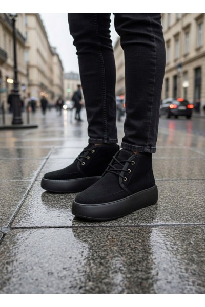 BA0550 İçi Kürklü Bağcıklı Siyah Taban Erkek Tarz Spor Bot BA0550 İçi Kürklü Bağcıklı Siyah Taban Erkek Tarz Spor Bot