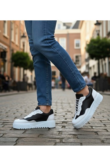 BA0802 BOA Siyah Renk Beyaz Parçalı Yüksek Taban Erkek Günlük Ayakkabı