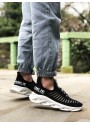 BA0602 Phantom Yüksek Taban Tarz Sneakers Siyah Beyaz Erkek Spor Ayakkabısı