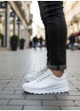 BA0246 Beyaz Bağcıklı Yüksek Taban Günlük Erkek Ayakkabı