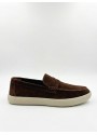 BA0251 %100 İçi Dışı Hakiki Deri Erkek Kahverengi Süet Casual Loafer Kauçuk Rahat Taban Dikişli Ayakkabı