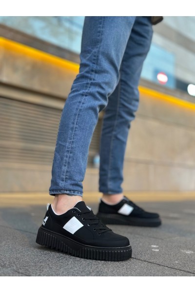 BA0804 BOA Yüksek Siyah Taban Beyaz Detaylı Bağcıklı Erkek Ayakkabı BA0804 BOA Yüksek Siyah Taban Beyaz Detaylı Bağcıklı Erkek Ayakkabı