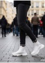 BA0444 Bağcıksız Rahat Yüksek Taban Beyaz Erkek Spor Yarım Bilek Bot BA0444 Bağcıksız Rahat Yüksek Taban Beyaz Erkek Spor Yarım Bilek Bot