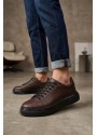 BLF-010 Erkek Sneaker Günlük Casual Spor Ayakkabı Kahverengi Siyah Taban 