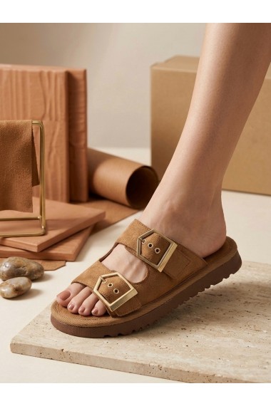 Yazlık Kadın Taba İnce Taban Tokalı Terlik