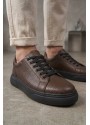 BLF-010 Erkek Sneaker Günlük Casual Spor Ayakkabı Kahverengi Siyah Taban 