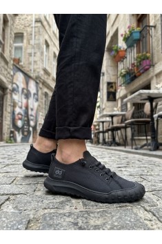 BA0248 BOA Siyah Esnek Bağcıklı Ultra Hafif Nefes Alan Sneaker Ayakkabı