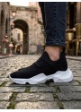 403 Yumuşak Triko Dokulu Yüksek Siyah Taban Spor Ayakkabı 
