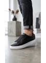 BLF-010 Erkek Sneaker Günlük Casual Spor Ayakkabı Siyah Beyaz Taban 
