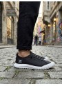 BA0248 BOA Siyah Beyaz Taban Esnek Bağcıklı Ultra Hafif Nefes Alan Sneaker Ayakkabı