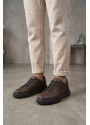 BLF-010 Erkek Sneaker Günlük Casual Spor Ayakkabı Kahverengi Siyah Taban 