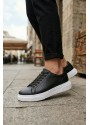 BLF-010 Erkek Sneaker Günlük Casual Spor Ayakkabı Siyah Beyaz Taban 